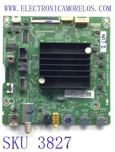 MAIN PARA TV HISENSE / NUMERO DE PARTE 289334 / RSAG7.820.11014/ROH / 289334B / 289335B / 3TE65G212758 / 65A67FUR / TA2195204V / PANEL JHD650X3U52-T0L8B2\S0\FJ\GM\ROH /  DISPLAY T650QVN07.5 / MODELO 65U6GR	